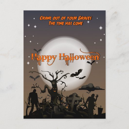 Crawl Out of your Graves Halloween Postkarte (Vorderseite)