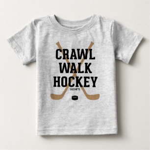 Crawl Walckey Hockey Niedlich Funny Säugling Baby Baby T-shirt