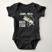 Crawl Walk Bass Fish Funny Baby Fishing Baby Strampler (Vorderseite)