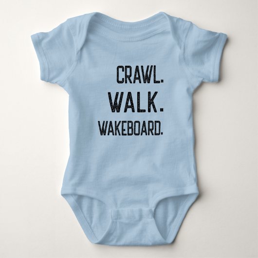 Crawl Walk Board, Niedliches Wakeboarder Baby Strampler (Vorderseite)