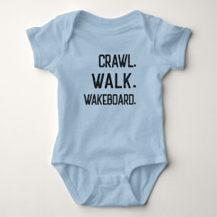Crawl Walk Board, Süße Wakeboarderin Baby Strampler