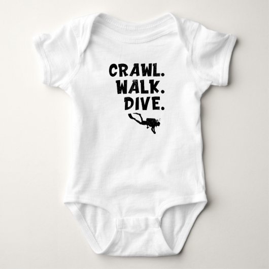 Crawl Walk Dive, Diving Baby Strampler (Vorderseite)