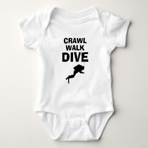 Crawl Walk Dive lustiger Taucher-Babymoverall Baby Strampler