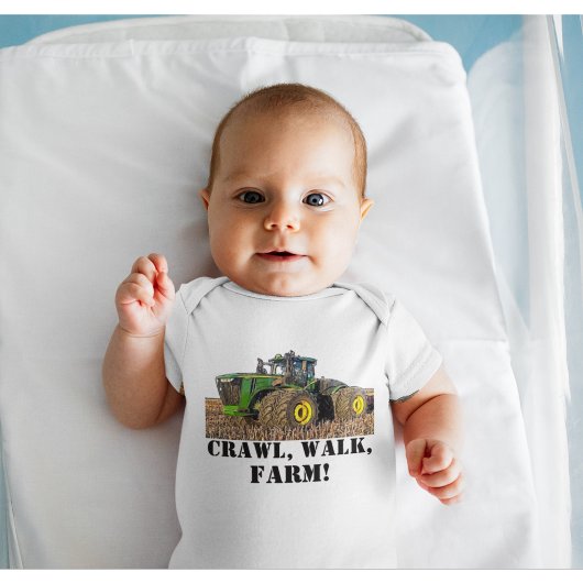 Crawl Walk Farm Funny Traktor Ausrüstung Baby Strampler