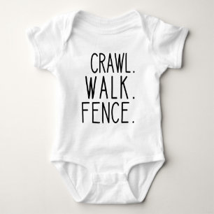 Crawl Walk Fence, Future Fencer Baby Strampler