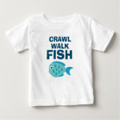 Crawl Walk Fisch lustiges Angeln zum Shirt für Bab (Vorderseite)