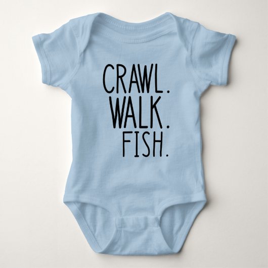 Crawl Walk Fish, Fischerbaby Baby Strampler (Vorderseite)