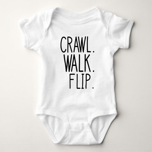 Crawl Walk Flip Baby Strampler (Vorderseite)
