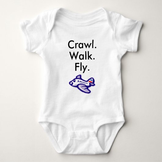 Crawl Walk Fly Airplane Baby Bodysuit Baby Strampler (Vorderseite)