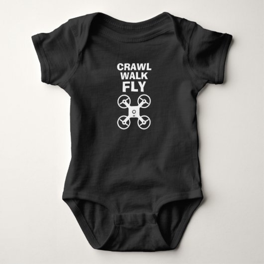 Crawl Walk Fly Future Drohne Baby Bodysuit Strampler (Vorderseite)