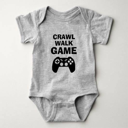 CRAWL WALK GAME fun baby bodysuit for future gamer Baby Strampler (Vorderseite)