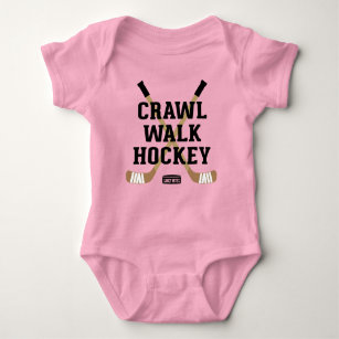 Crawl Walk Hockey Niedlich Funny Säugling Girl Baby Strampler