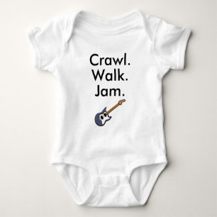 Crawl Walk Jam Guitar Baby Bodysuit Baby Strampler