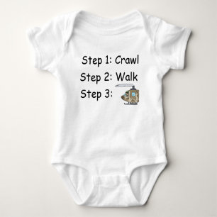 Crawl Walk Militärhubschrauber Pilot Baby Bodysuit Baby Strampler