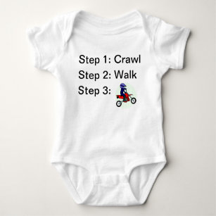 Crawl Walk Motocross Rider Baby Bodysuit Baby Strampler