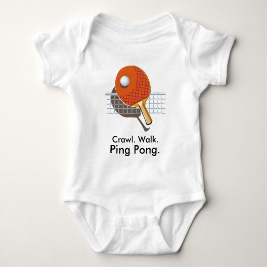 Crawl Walk Ping Pong Tischtennis Baby Bodysuit Baby Strampler (Vorderseite)