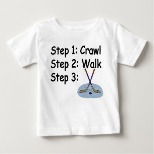 Crawl, Walk, Play Hockey Baby T - Shirt