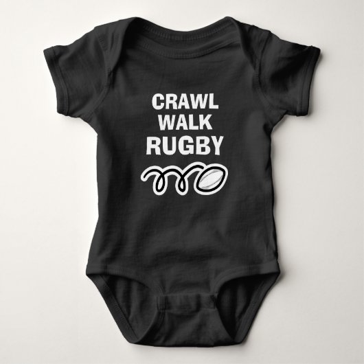 CRAWL WALK RUGBY Sportbodysuit für neues Baby Baby Strampler (Vorderseite)