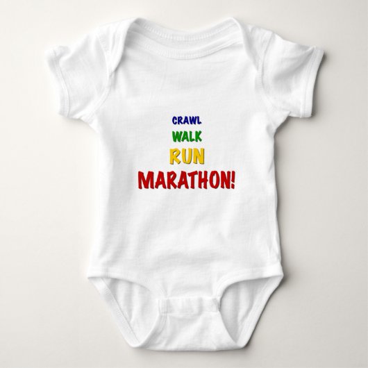 Crawl Walk Run Marathon Baby Strampler (Vorderseite)