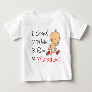Crawl Walk Run Marathon Baby T-shirt