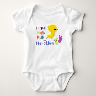Crawl Walk Run Marathon Start Baby Bodysuit Strampler