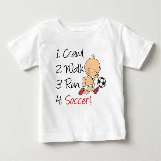 Crawl Walk Run Soccer Baby T-shirt (Vorderseite)