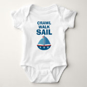 Crawl Walk Sail Baby Bodysuit für kleine Segler Baby Strampler (Vorderseite)