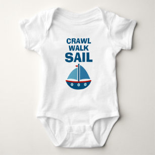 Crawl Walk Sail Baby Bodysuit für kleine Segler Baby Strampler