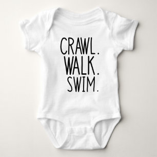 Crawl Walk Schwimmen, Niedlicher Kleiner Schwimmer Baby Strampler