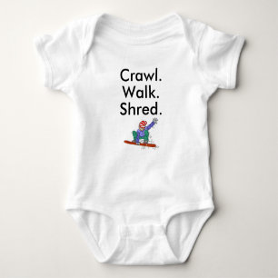 Crawl Walk Shred Snowboard Baby Bodysuit Baby Strampler