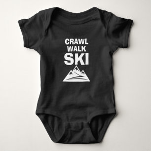 Crawl Walk Ski lustiger Skibaby-Body Baby Strampler