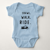 Crawl Walk Snowmobile Reiten Schneemobil Baby Strampler (Vorderseite)