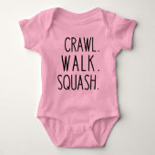 Crawl Walk Squash Sports Baby Strampler (Vorderseite)