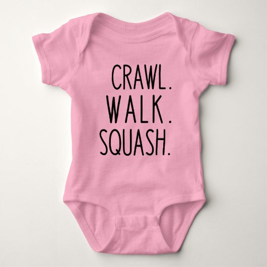 Crawl Walk Squash Sports Baby Strampler (Vorderseite)