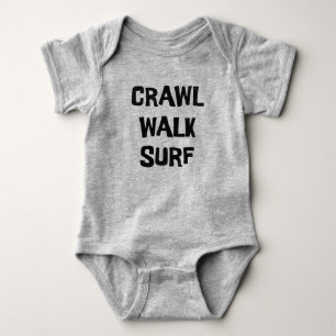 Crawl Walk Surf Funny Surfer Surfbaby Baby Strampler