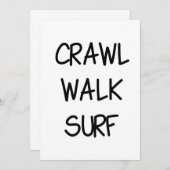 Crawl Walk Surf mit Black Schriftart Einladung (Vorne/Hinten)