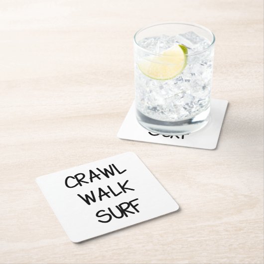 Crawl Walk Surf Rechteckiger Pappuntersetzer (Vor Ort)