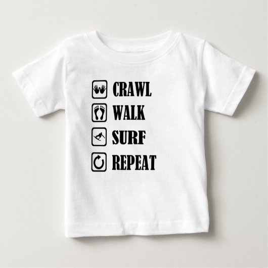 CRAWL WALK SURF REPEIT BABY T-SHIRT (Vorderseite)