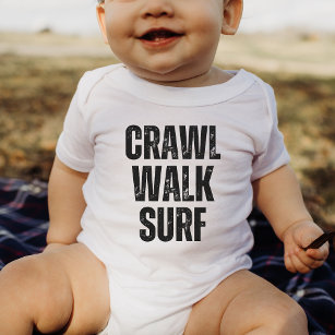 Crawl Walk Surf Sommer Kleiner Surfer Baby Bodysui Baby Strampler
