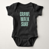 Crawl Walk Surf Sommer Kleiner Surfer Baby Bodysui Baby Strampler (Vorderseite)