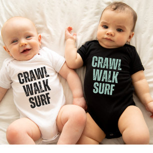 Crawl Walk Surf Sommer Kleiner Surfer Baby Bodysui Strampler