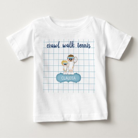 Crawl Walk Tennis Baby Tshirt (Vorderseite)