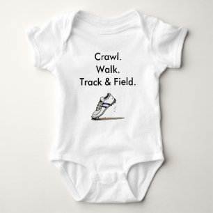 Crawl Walk Track und Field Spikes Baby Bodysuit Baby Strampler