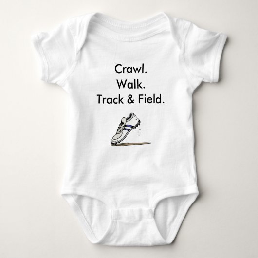 Crawl Walk Track und Field Spikes Baby Bodysuit Baby Strampler (Vorderseite)