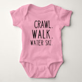 Crawl Walk Water Ski, Wasserski Baby Baby Strampler (Vorderseite)