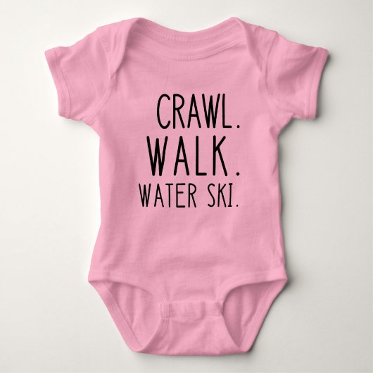 Crawl Walk Water Ski, Wasserski Baby Baby Strampler (Vorderseite)