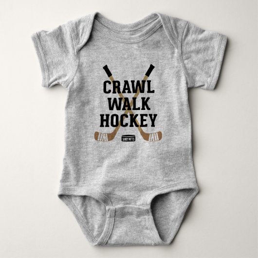 Crawl Walking Hockey Niedlich Funny Säugling Bodys Baby Strampler (Vorderseite)