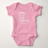 Crawl, zu Fuß, spiele pickleball Baby Bodysuit