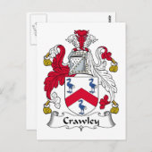Crawley Familienwappen Postkarte (Vorne/Hinten)