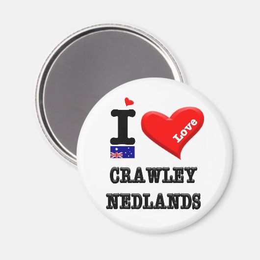 CRAWLEY-NEDLANDS - I-Liebe Magnet (Vorderseite/Rückseite)